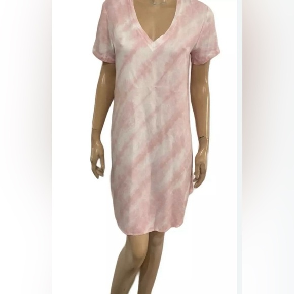 Cloth and Stone pink and white tie dye cover up/dress size L - Picture 1 of 7